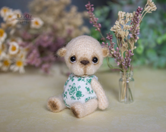 Miniature teddy bear for the dollhouse by liliozfairytoys Bear Pile